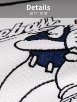 Soft Furnishings for Model Homes: Boys' Room - Baseball-Themed Pillows in Blue and Brown with Embroidery (Bedside and Decorative Pillows) - Image 3