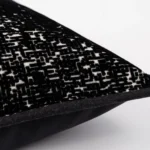 Black and White Shaggy-Edged Square Cushions for Sofas and Living Rooms: Light Luxury and Sophisticated Style—Model Home and Villa Bed Cushions - Image 4