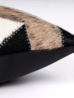 Luxury-style Black and Gray Genuine Horsehair Woven Cushion for Sofas and Living Rooms—Model Home Villa Bed Cushion - Image 4