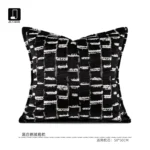Showroom Sofa Living Room Light Luxury High-End Black and White Shag Pillows Hotel Villa Bay Window Bedside Cushions Pillow Covers