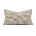 Soft Furnishings: Sofa, Model Home, Bay Window, Modern Italian-Style, Light Luxury, Wabi-Sabi Aesthetic, Beige-Brown Wool Cushions with Curved Edges - Image 5