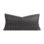Decorative Cushion for Sofa, Living Room, Light Luxury, Premium Look, Gray Leather, Hand-Tufted, Lumbar Pillow, Model Home, Villa, Bedside Cushion - Image 5