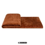 Soft Furnishings for Model Homes: Nordic Modern and Italian-Style Luxury Living Room with Bay Window, Orange Textured Throw, Duvet Cover, and Lounge Blanket