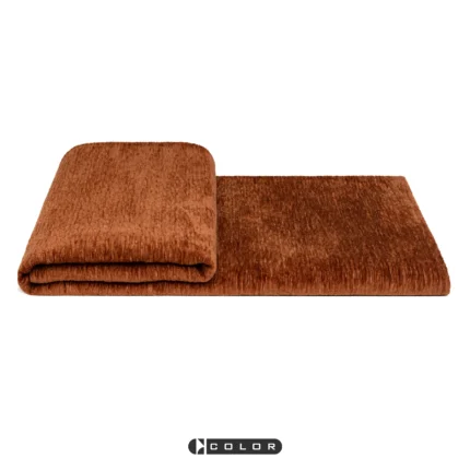 Soft Furnishings for Model Homes: Nordic Modern and Italian-Style Luxury Living Room with Bay Window, Orange Textured Throw, Duvet Cover, and Lounge Blanket