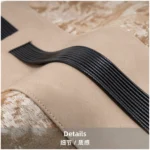 Brocade-Patterned New Chinese-Style Ink-Washed Landscape Waist Pillow; Light Beige Geometric Patchwork Rectangular Pillow; Model Home Decor; Customizable - Image 3