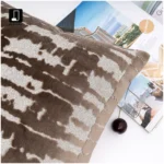 Brocade-style Premium Coffee-Brown Embossed Cushion: Modern Minimalist Geometric Shag Square Cushion for Showroom Living Rooms and Bedrooms - Image 2