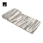 Showroom Villa Living Room Sofa Throw and Bedspread; Hotel-Style Italian-Inspired Light Luxury Black-and-White Striped Textured Footboard Throw - Image 2