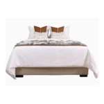 Soft Furnishings for Model Homes: Luxury 4-Piece Bedding Set in Orange Leather and White, Iins-Style Bedding - Image 5