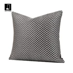 Cushions for Sofas and Living Rooms: Light Luxury, High-End Gray and Black Leather-Woven Square Cushions for Model Homes and Villas—Bedside and Backrest Cushions - Image 3