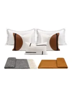 Interior Design Showroom: Brown Bedding Sets, Modern Luxury Furniture Showroom, Patchwork Pillows, 9-Piece Bedding Sets - Image 5