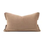 Brocade-Patterned New Chinese-Style Ink-Washed Landscape Waist Pillow; Light Beige Geometric Patchwork Rectangular Pillow; Model Home Decor; Customizable - Image 4