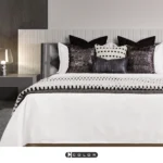12-Piece Bedding Set for Soft Furnishing Showrooms: Modern, Light Luxury, Instagram-Style, Black and White, Minimalist Furniture Store Bedding