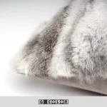 Minimalist Modern New Chinese-Style Nordic-Inspired Sofa Showroom Cushions: Gray-White Rabbit Fur Plush Cushions - Image 4