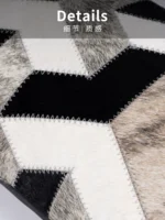 Luxury-style Black and Gray Genuine Horsehair Woven Cushion for Sofas and Living Rooms—Model Home Villa Bed Cushion - Image 3