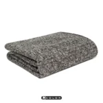 Soft Furnishings for Model Homes: Scandinavian Modern and Italian-Style Luxury Living Room with Bay Window—Black-and-White Cotton-Linen Textured Throw and Lounge Blanket - Image 2