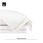 Jinshi Soft Furnishings Showroom: Italian-inspired, light luxury, white-lined, woven-textured, high-end custom four-piece bedding set - Image 3