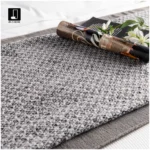 Modern, Light Luxury Gray Wool Tufted Bedside Throw with Geometric Pattern; All-Season Polyester Sofa Throw - Image 2