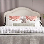 Sample room for a children's bedroom in gold tones – 11-piece bedding set in pink – Custom bedding sets for hotels and villas - Image 5