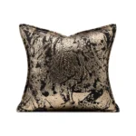 Brocade Villa Sofa Cushion Covers: Light Luxury, Premium Black and Gold Square Pillows, Vintage-Style Model Home Showroom Bed Cushions - Image 5