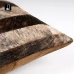 Custom-made coffee-colored horsehair vertical-striped lumbar pillow for sofas, living rooms, model homes, and villas—exuding a sense of light luxury and sophistication - Image 8