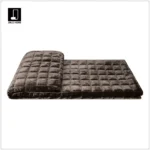 Showroom Villa Living Room Sofa Throw and Bedspread: Hotel-Style Italian-Inspired Light Luxury Coffee-Colored Silk Velvet Crinkle-Finish Footboard Throw