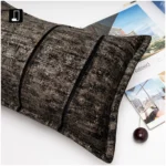 Velvet Cushion with Black and Gold Foil Accents—Light Luxury Living Room Sofa Cushion for Villas, Hotel Showroom, and Bedside Use - Image 2