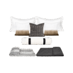 10-Piece Brown-Toned Bedding Set for Soft Furnishing Showrooms, Hotel Furniture Showroom Bedding, Fox Fur Throws, and Pillows - Image 5