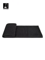 Showroom Villa Living Room Sofa Throw and Bedspread; Hotel-Style Italian-Inspired Light Luxury Black Leather-Weave Textured Footboard Throw