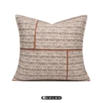 Showroom Furniture: Cushions, Sofas, Living Room, Minimalist Modern, Coffee Brown, Geometric Patchwork, Bedside Pillows, Large Back Cushions