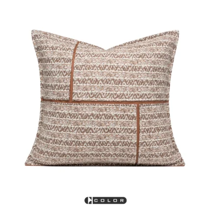 Showroom Furniture: Cushions, Sofas, Living Room, Minimalist Modern, Coffee Brown, Geometric Patchwork, Bedside Pillows, Large Back Cushions