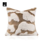 Yellow Faux Fur Square Cushions for Sofas and Living Rooms: Luxurious and Sophisticated, Modern Showroom Style, Villa Bedside Cushions