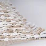 Cushion for Sofa in Living Room: Minimalist Modern Wabi-Sabi Style Model Unit - Off-White Hand-Woven Cotton-Linen Cushion Cover - Image 4