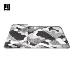 Modern luxury villa model home: bed throw, hotel-style sofa throw, black-and-white tweed footboard throw