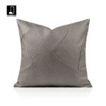 Green Leather Patchwork Square Cushions for Sofas and Living Rooms: A Touch of Luxury for Model Homes and Villas—Bedside and Decorative Pillows