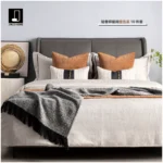 10-Piece Bedding Set for Model Home: Modern Luxury Style in Orange Tones—Showroom Bedding, Bedroom Pillows, and Throw Blanket Set