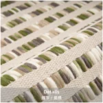 Brocade-patterned cotton-linen blend woven throw pillow; vintage-style living room sofa cushion; showroom display; green lumbar pillow for the bed - Image 3