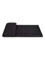 Showroom Villa Living Room Sofa Throw and Bedspread; Hotel-Style Italian-Inspired Light Luxury Black Leather-Weave Textured Footboard Throw - Image 5