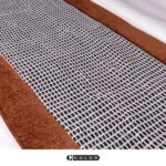 Soft Furnishings for Model Homes: Luxury 4-Piece Bedding Set with Orange Leather Embroidered Patchwork, 10-Piece Set - Image 3