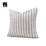 Beige Leather-Woven Cushion | Luxurious and Sophisticated Living Room Pillow | Minimalist Modern Square Cushion - Image 2