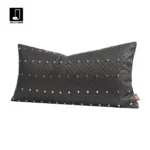 Decorative Cushion for Sofa, Living Room, Light Luxury, Premium Look, Gray Leather, Hand-Tufted, Lumbar Pillow, Model Home, Villa, Bedside Cushion - Image 2