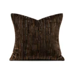 Jinshi Light Luxury Showroom Sofa Pillows: Brown Geometric Shaggy Cushions for Villa Living Rooms and Showroom Display - Image 5
