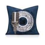 Soft furnishings, sofa samples, children's room, bay window, modern, Nordic, Italian, light luxury, blue, microphone-patterned embroidered throw pillows - Image 5