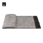 Modern, Light Luxury Gray Wool Tufted Bedside Throw with Geometric Pattern; All-Season Polyester Sofa Throw