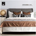 Modern Luxury-Chic Soft Furnishings Showroom: 10-Piece Bedding Set in Coffee and Orange Tones; 4-Piece Bedding Set for Hotel Furniture Showroom - Image 2